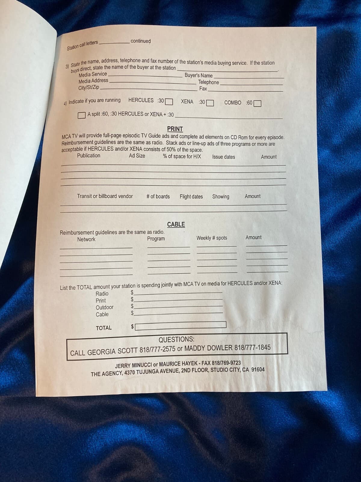 ULTRA RARE Xena & Hercules MCA TV CO-OP Promo Radio Spots & TV Guide Application 2