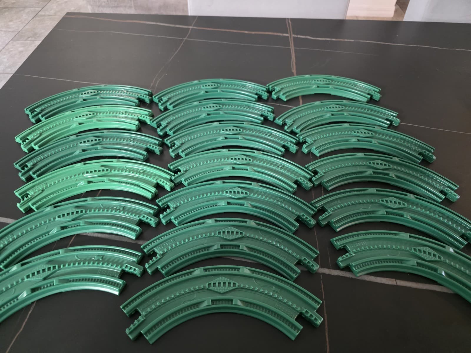 Lot of 19 GeoTrax Green Train Track Fisher Price Curve Grip