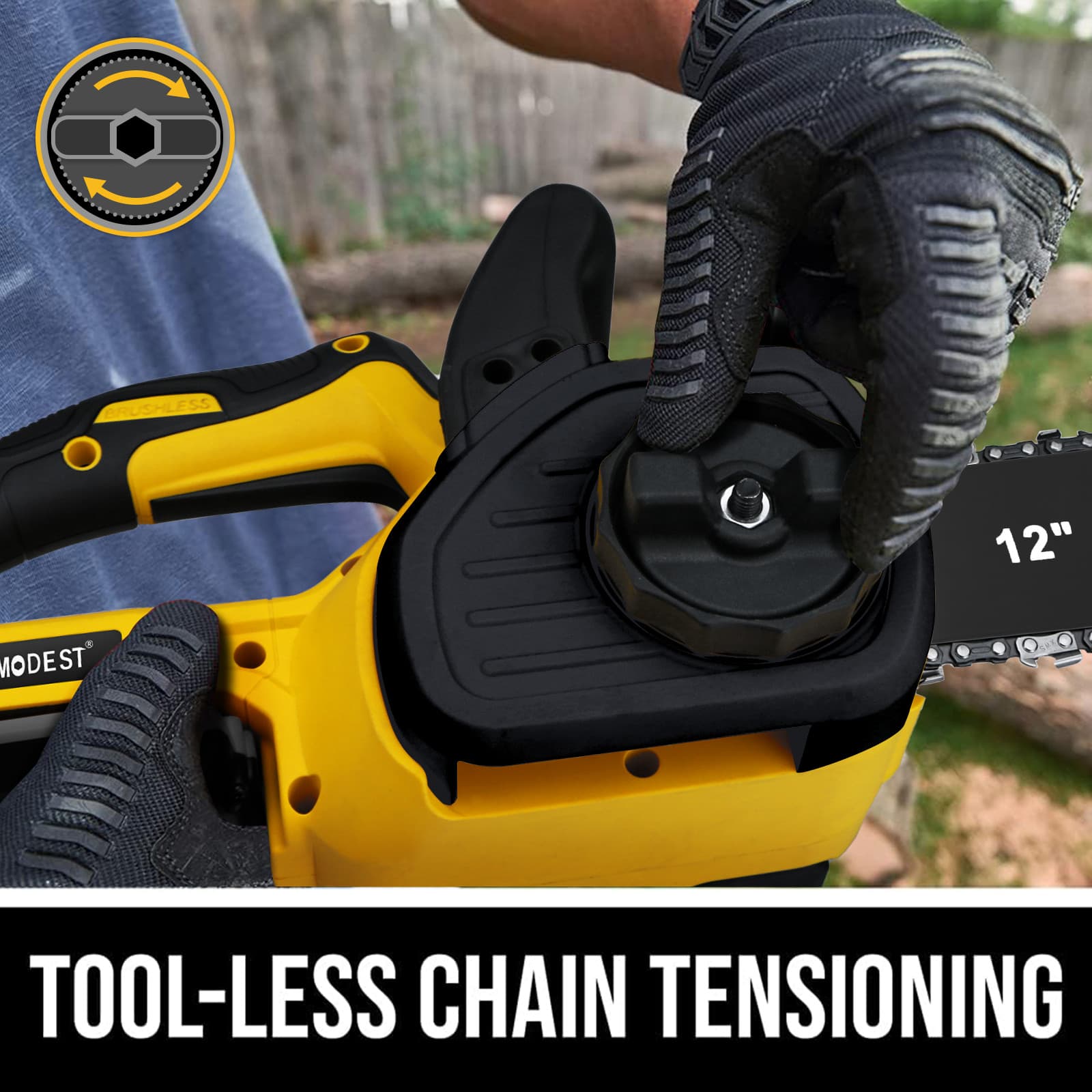 12 in Cordless Compact Chainsaw For DEWALT 20V MAX Battery Brushless w/2 chains 4