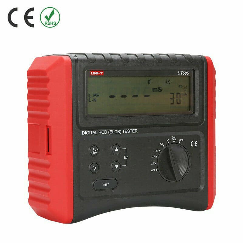 UNI-T UT585 Digital RCD (ELCB) Testers AUTO RAMP Leakage Circuit Breaker Mete✦Kd 3