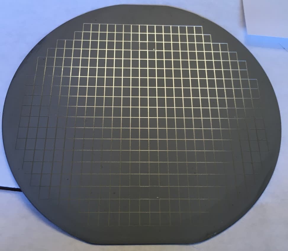 4" Silver ? Unknown Silicon Wafer 1980s Extremely Rare Silver Wafer Vintage CPU  2