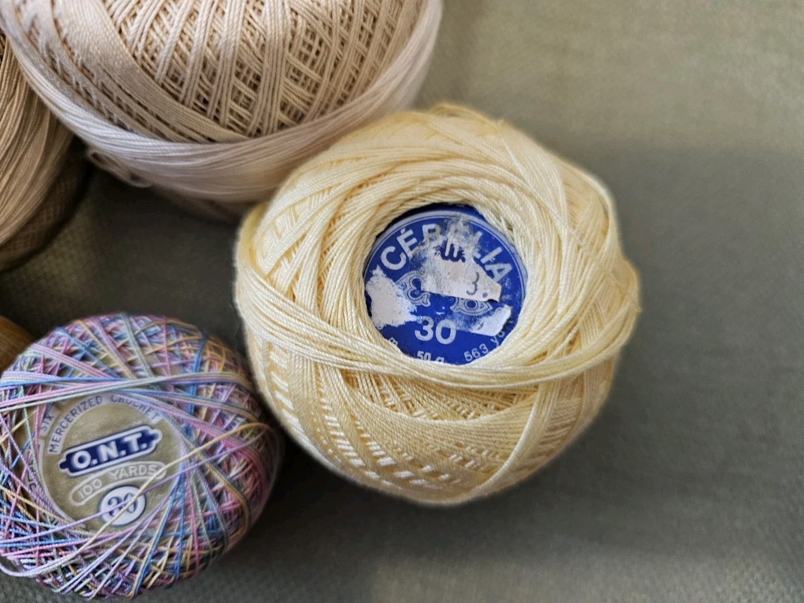 Lot Of 10 Vintage Mercerized Crochet Thread Spools Clarks Giant Mostly New 3