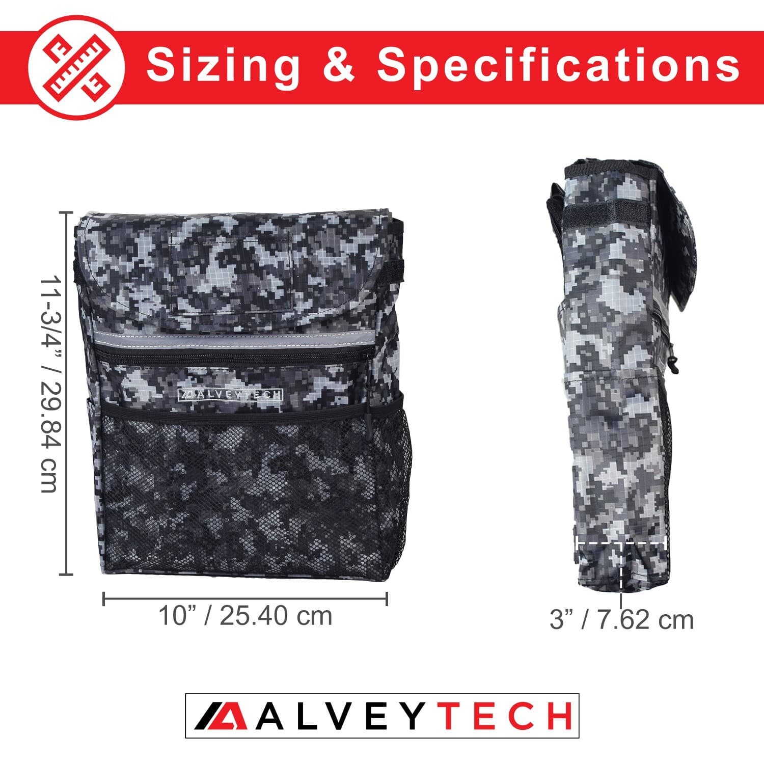 Saddle Bag for Mobility Scooter, Wheelchair, and Power Chair (Large, Gray Camo) 3