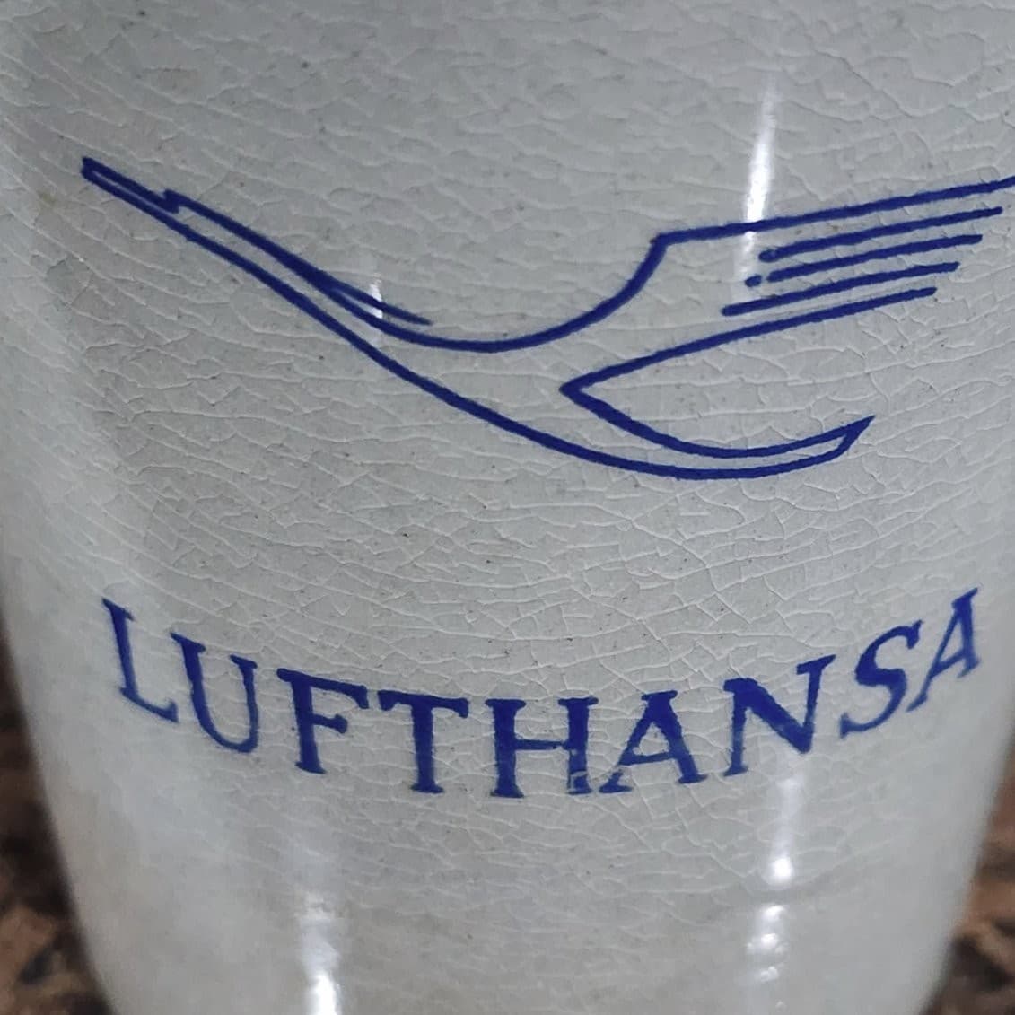 Vintage Lufthansa Airline Stoneware Wine Cup Approx 3.75" Tall & 3" W at Mouth 5