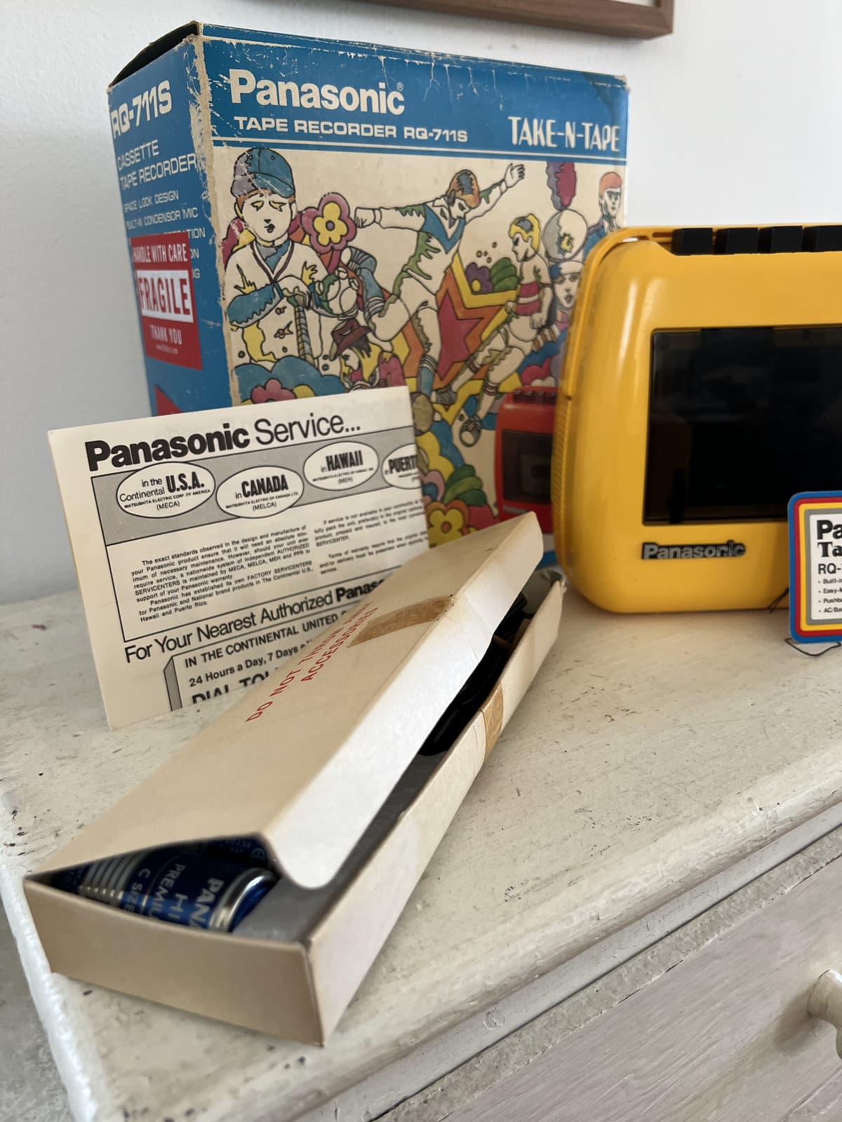 Panasonic Cassette Take n Tape Recorder Yellow NOS RQ-711S Osika Japan 2