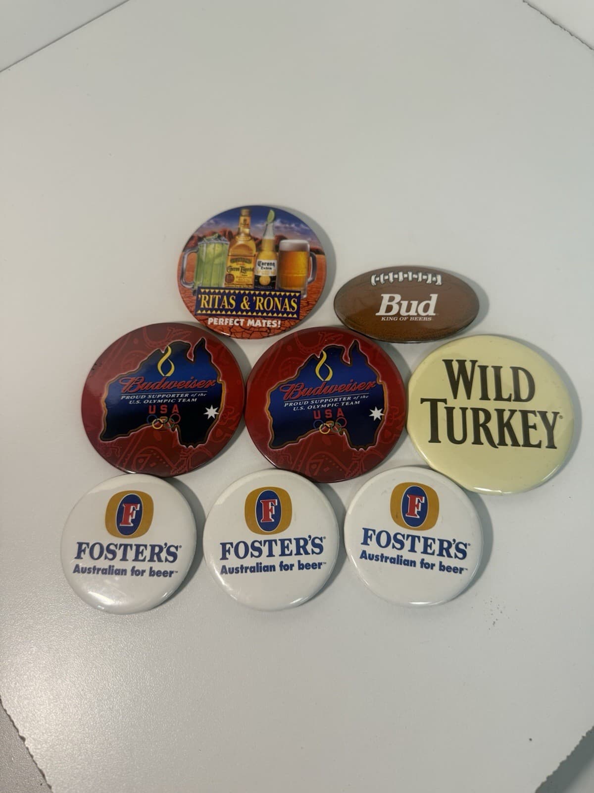 Lot 8 Vintage Beer/liquor Pinback Buttons Rare