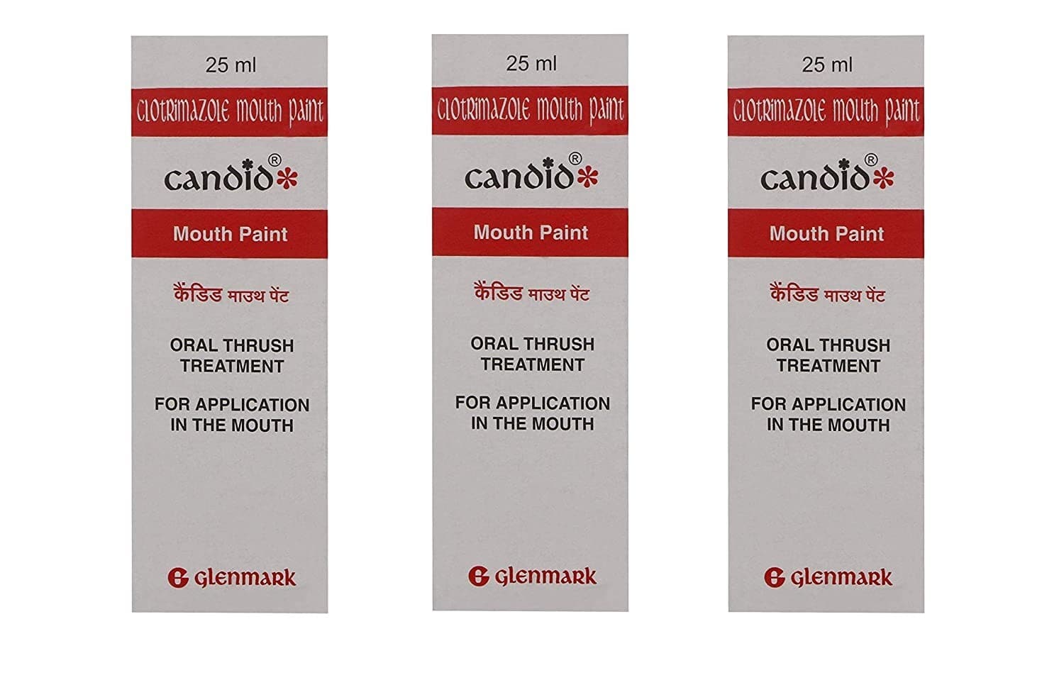 Candid Mouth Paint For Oral Thrush Treatment 25 ml - Pack of 3