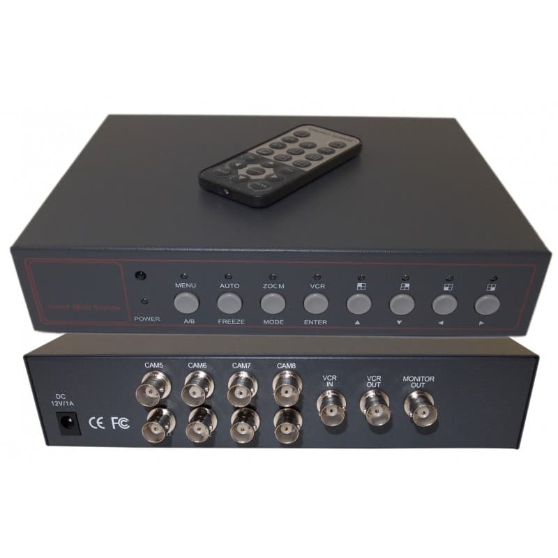  8 Channel Analog Security Camera CCTV Color Quad Processor Video Multiplexer 6