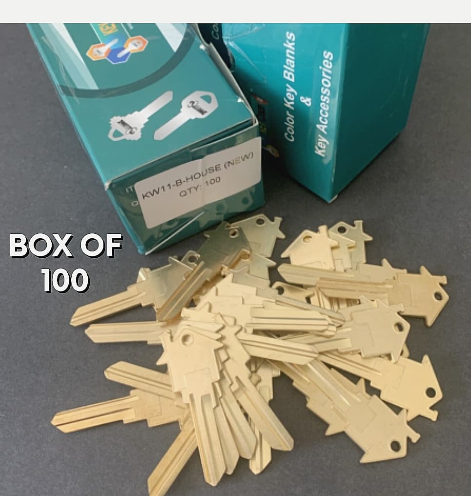 APARTMENT-HOME House Shaped Key Blanks 100-KW-11-6 PIN KWIKSET BRASS RE AGENTS 3