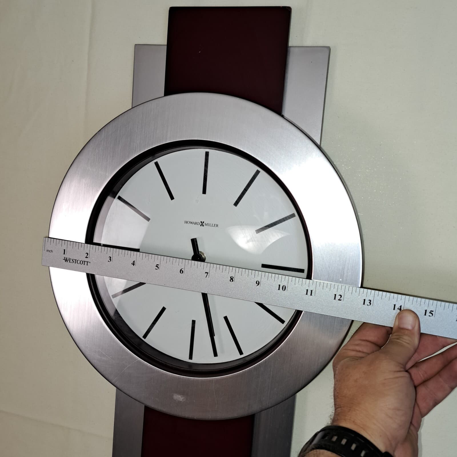 Howard Miller Bergen 625-279 35”x12.5” Quartz Wall Clock MISSING Pendulum  6