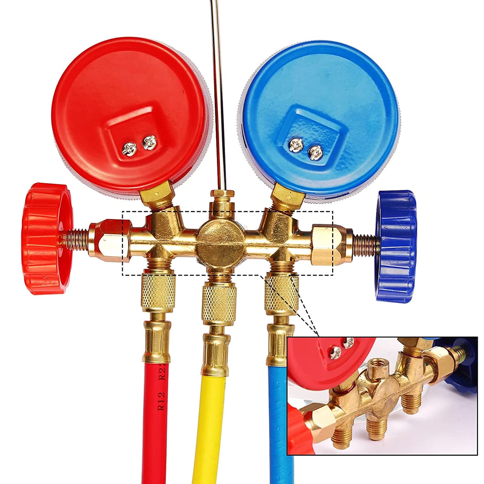 AC Manifold Gauge Set 3-Way for R-134A R-22 R-410A Refrigeration Charging J7F8 5