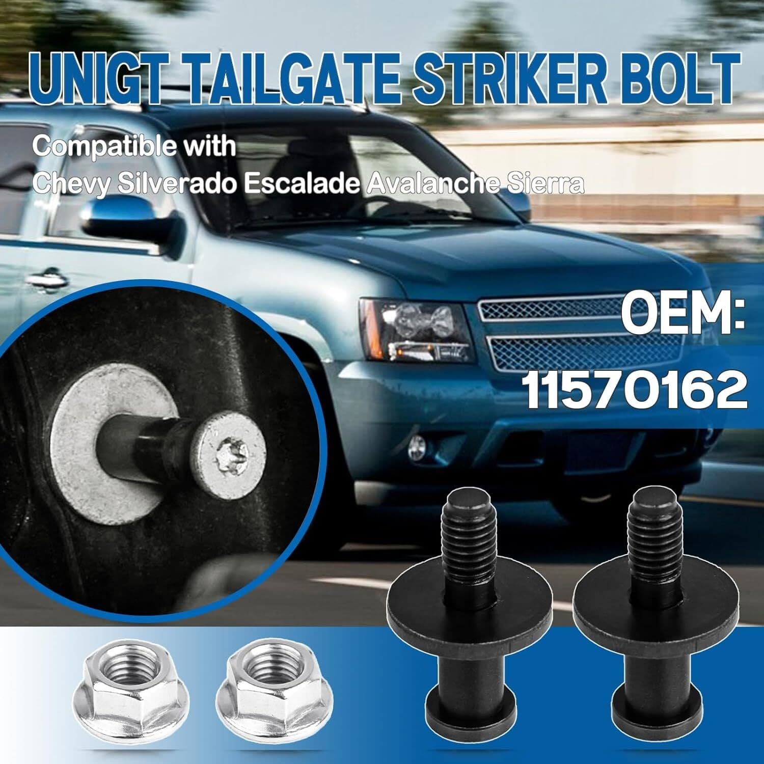 38427 Tailgate Striker Bolt Compatible with Chevy Silverado Escalade Avalanche S 2