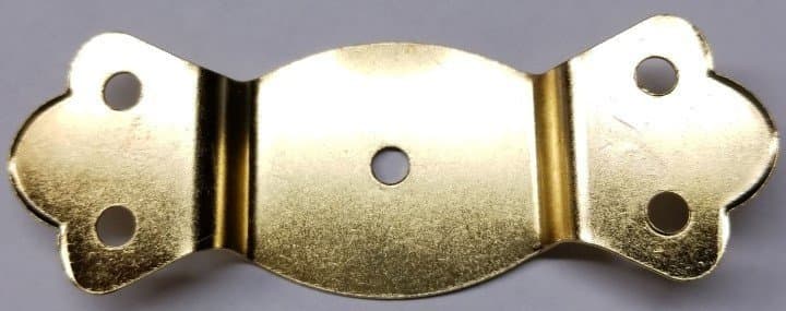 Bright Brass Trunk Handle Loop - Plated chest steamer leather vintage old ant... 3