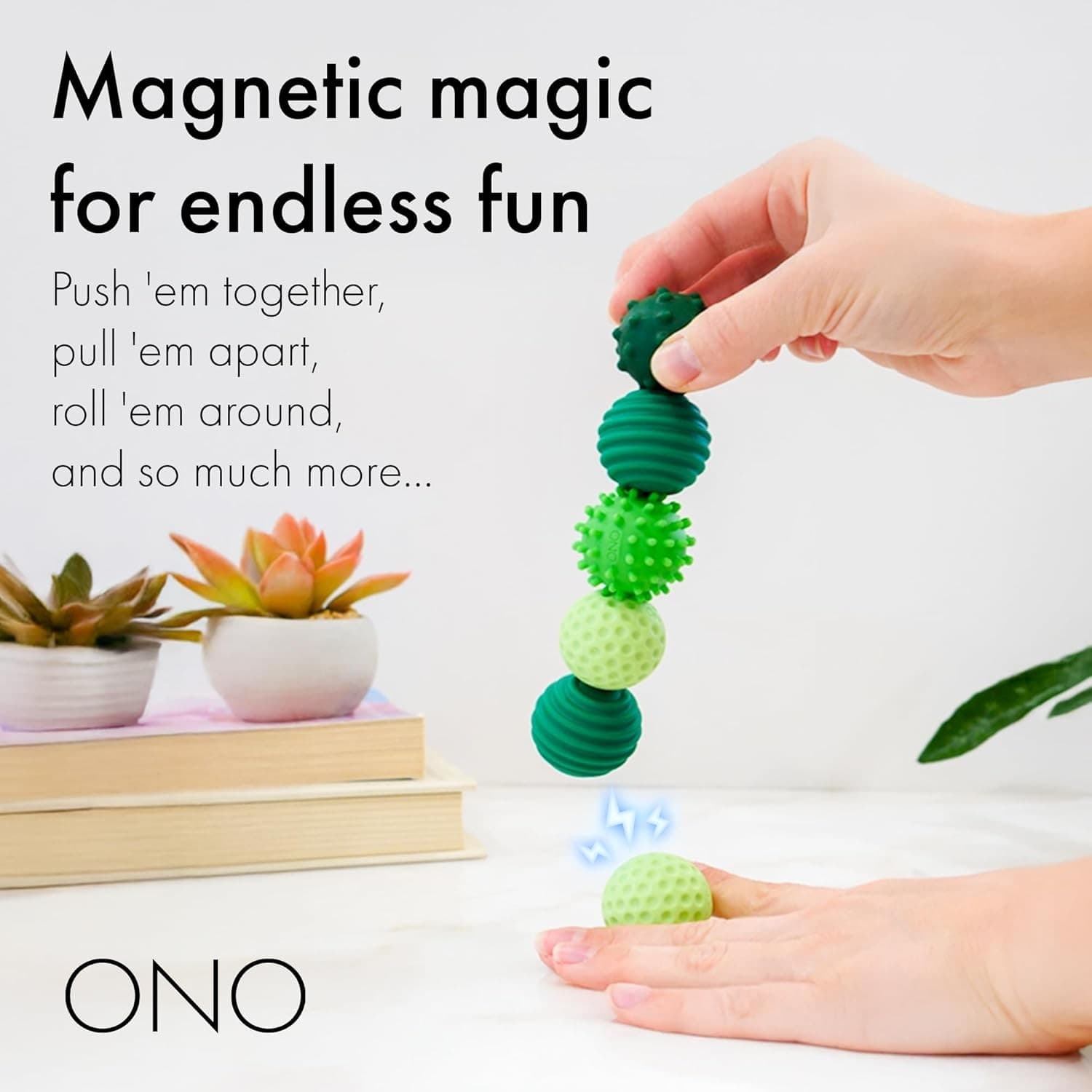 ONO Signets – Silicone Magnetic Balls with Textured Set of 8, Graphite  6