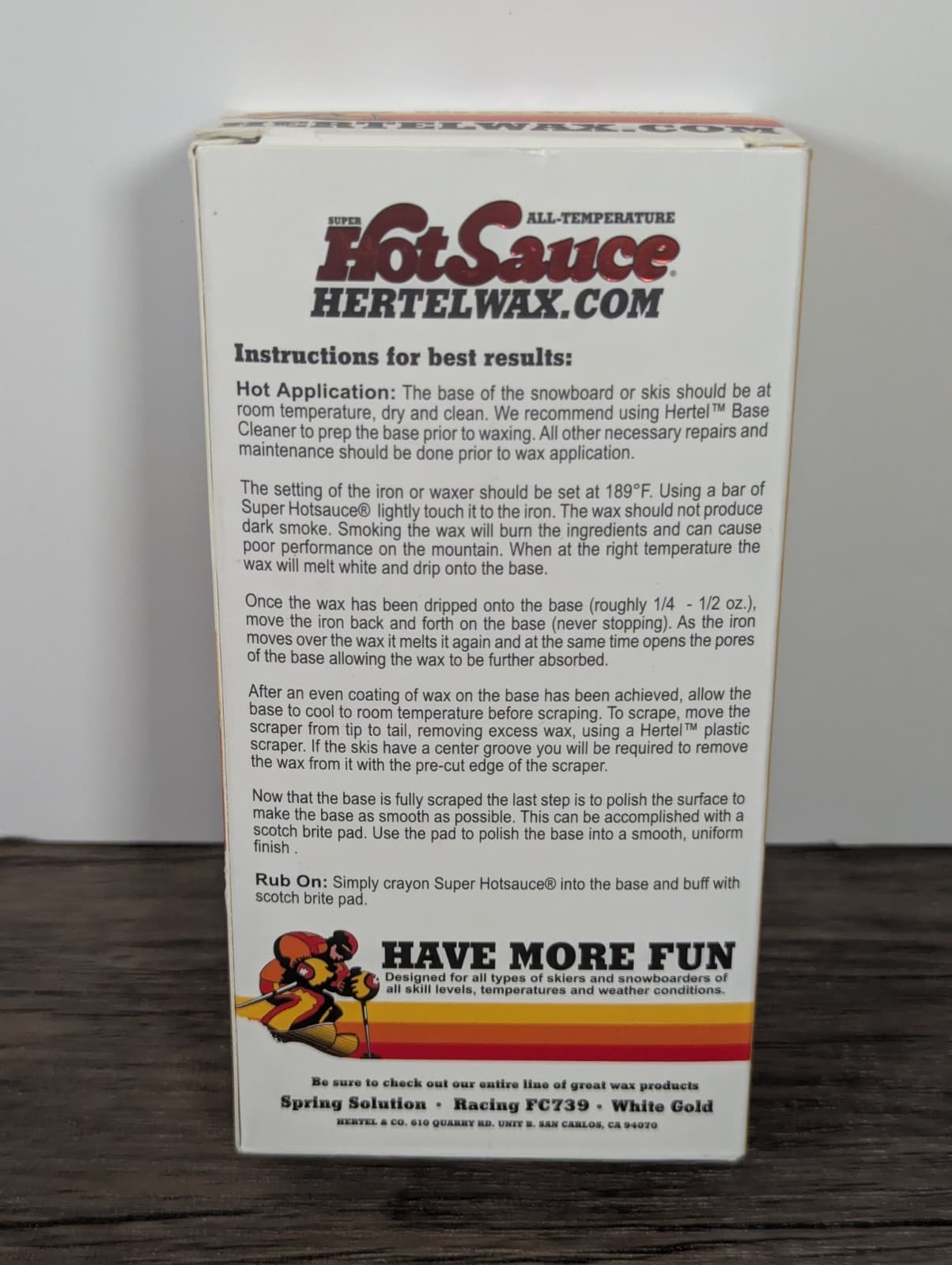 Hertel Super Hot Sauce Wax for Snowboarding, Skiing, XC Used High Temperature 2