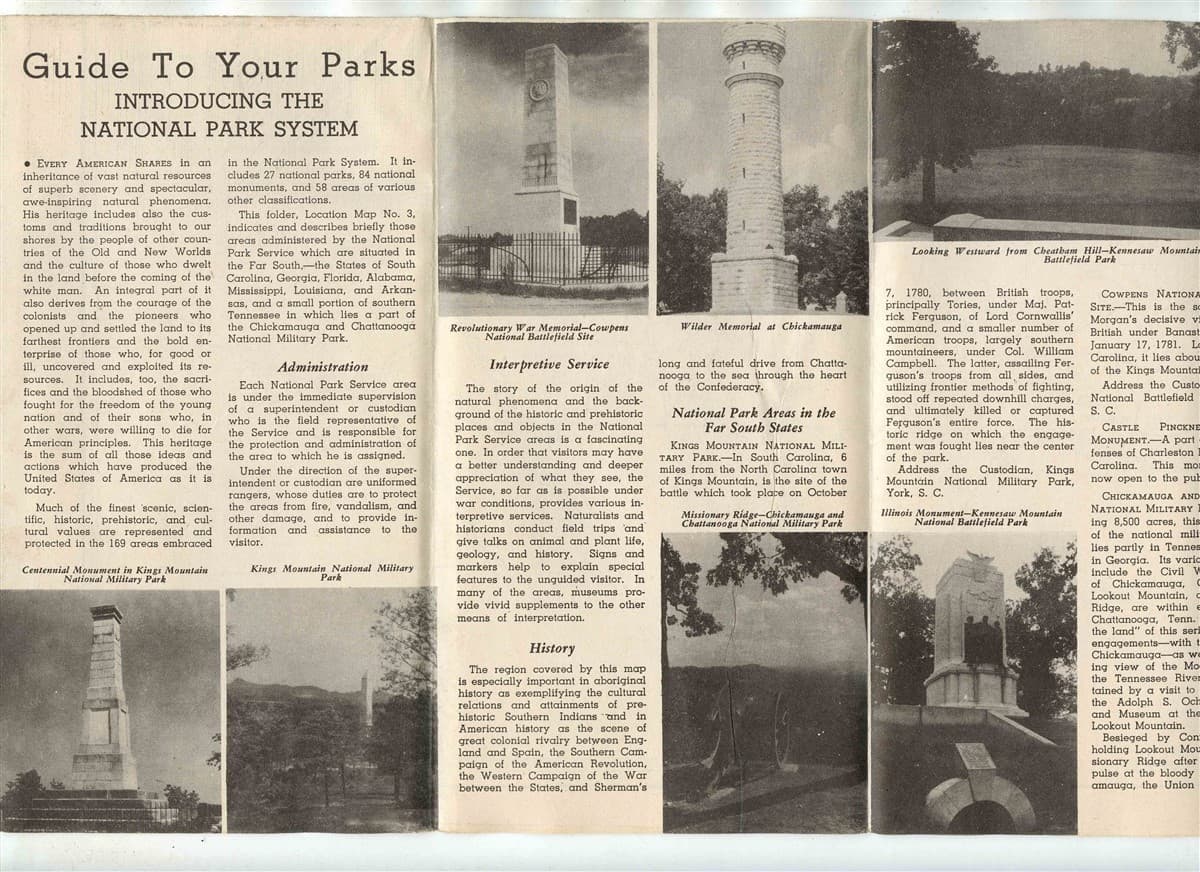 National Park Location Maps 1-8 National Park Briefs & 2 Parks & Recreation Maps 4