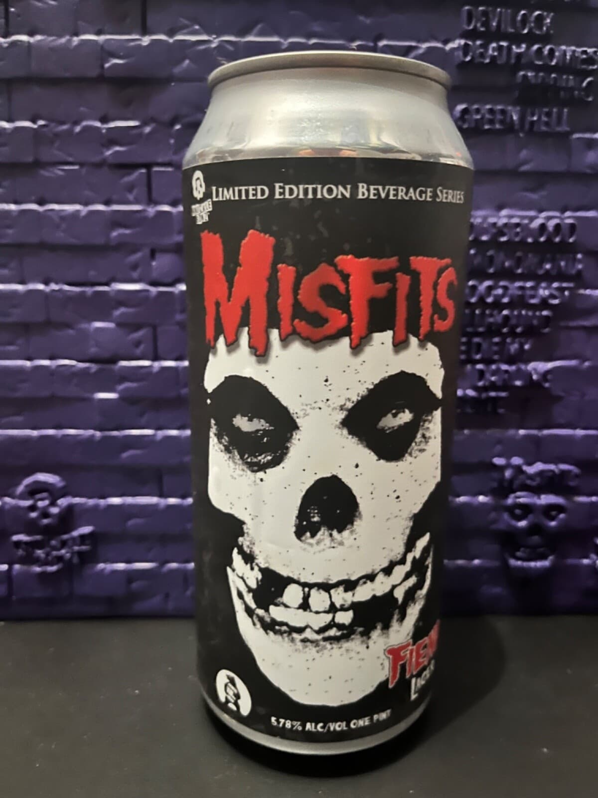 EMPTY Misfits Fiend Lager Can Limited Edition Knuckle Bonz Calicraft