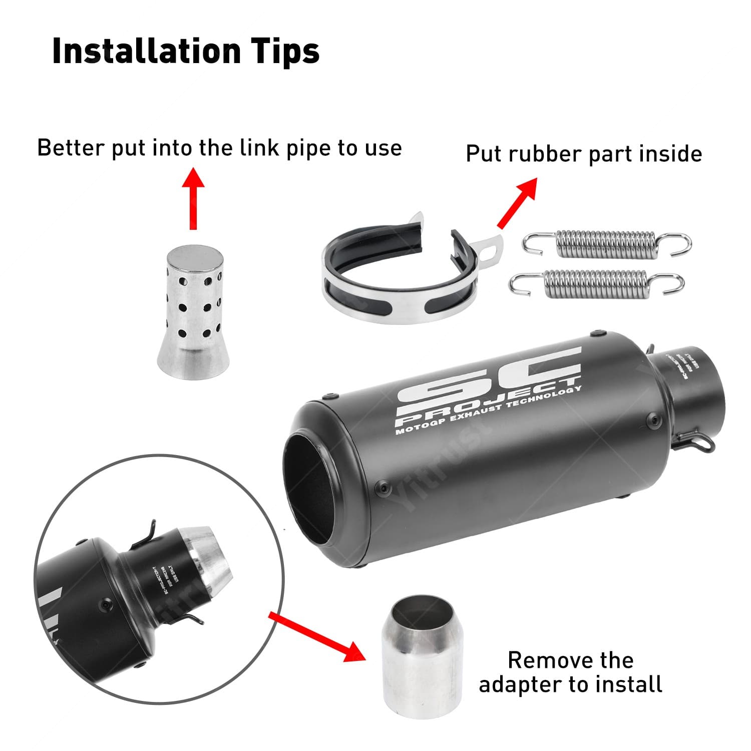 For Kawasaki Ninja 400 Ninja 500 Z400 Z500 Exhaust Tips Mid Pipe Slip On Muffler 5