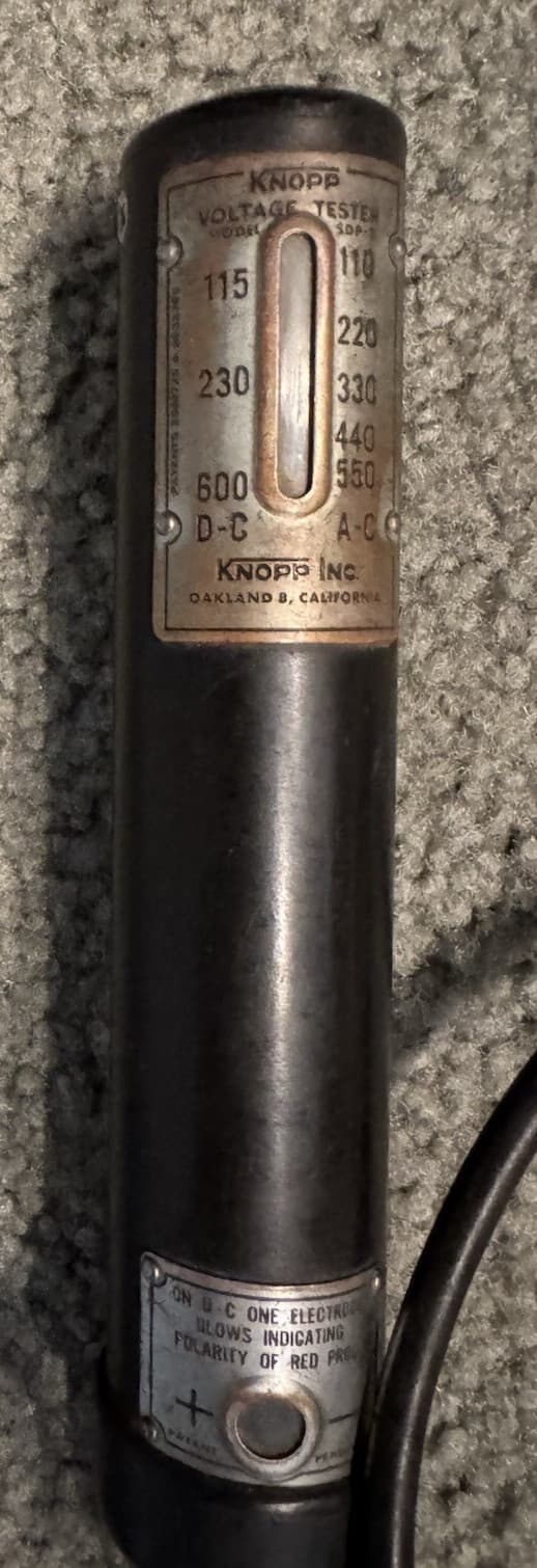 Vintage ~ Knopp SDP-2 Voltage Tester ~ AC DC  110 - 600 Volts ~ Untested 2