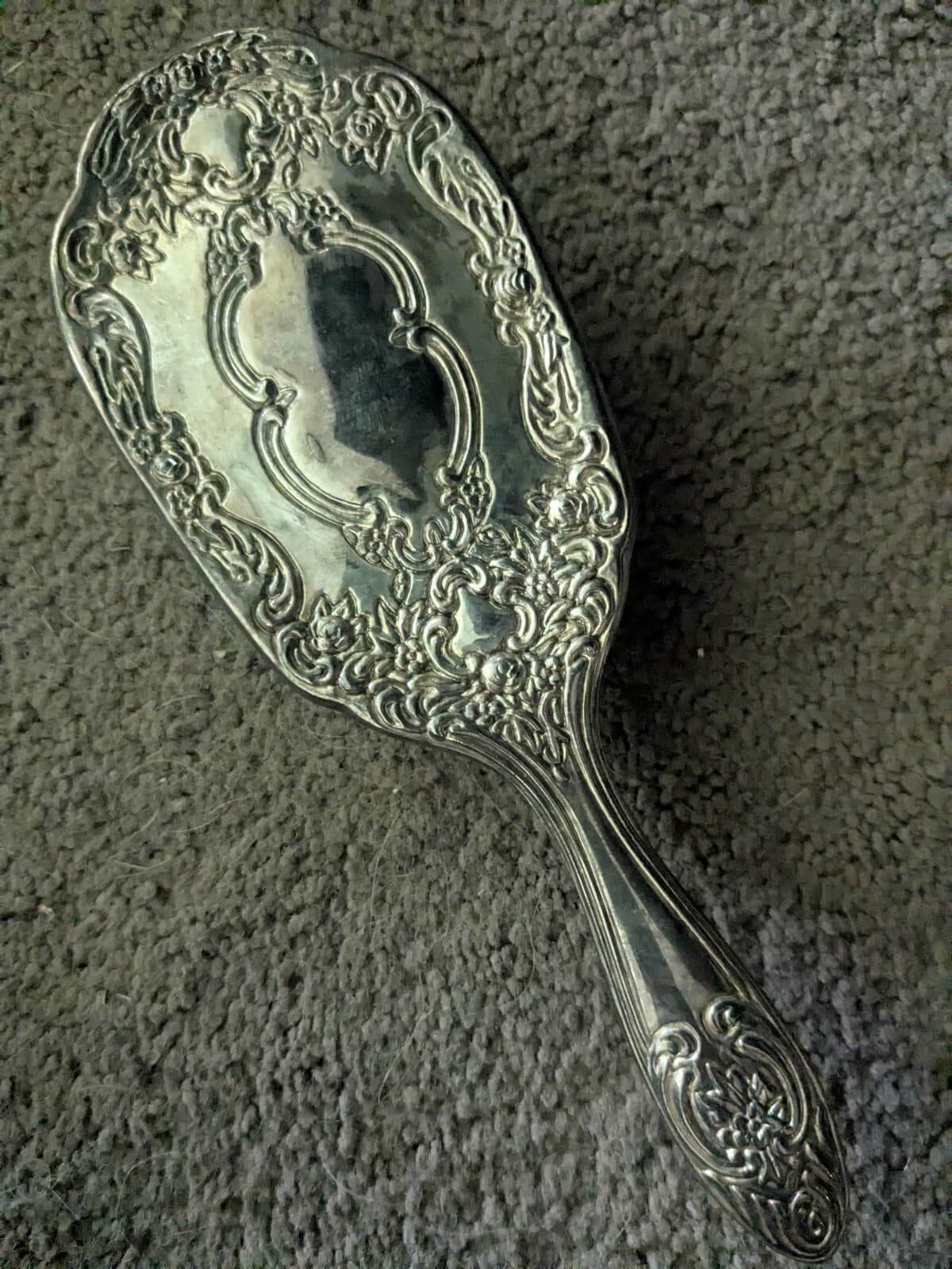 Vintage  Silver Plated Vanity Dressing Table Set Mirror  Brush And Comb 5