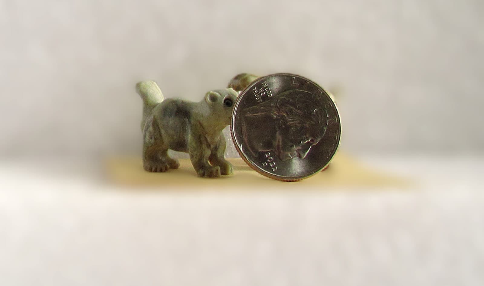 Native American tiny carved Skunk Fettishes by Herbert Davis Navajo 4