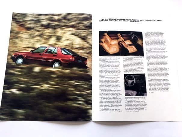 1986 SAAB 9000 Original Car Sales Brochure Folder 2