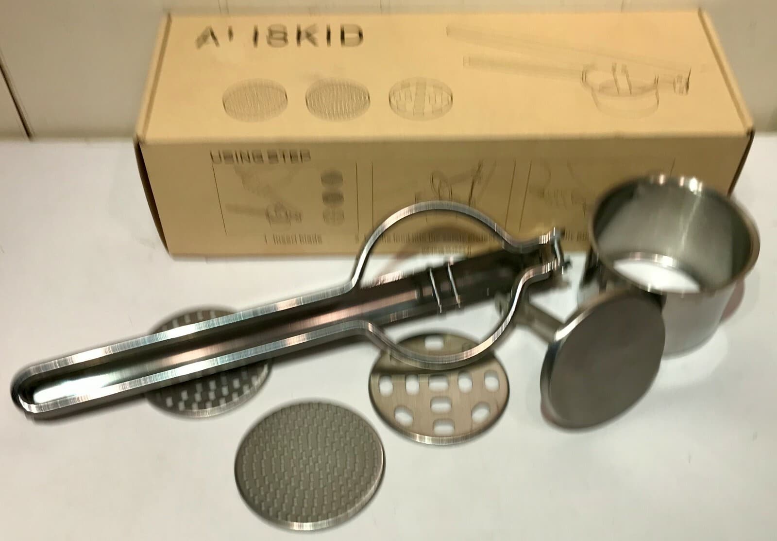 ALISKID Stainless Steel Multi Function Grater 3 Interchangeable Disks Orig Box 5