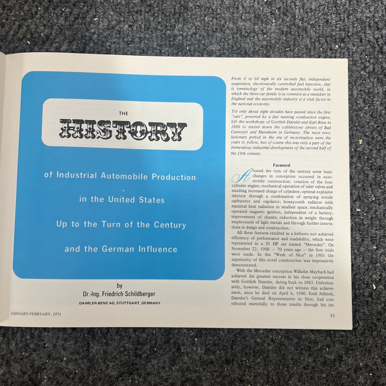 1971 Mercedes-Benz historical booklet promotional brochure 3