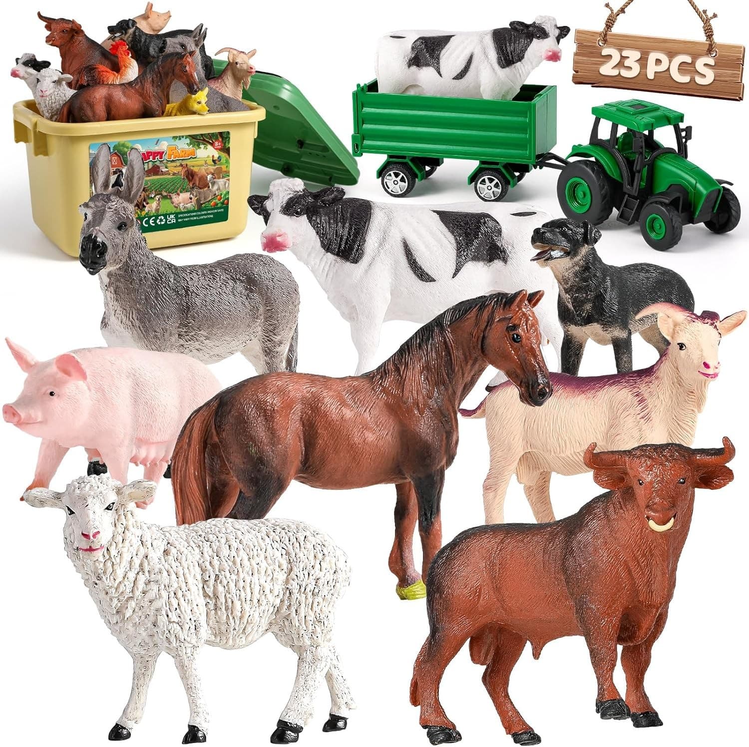 Farm Animal Toys for Toddlers,23 PCS with Realistic Animal... 