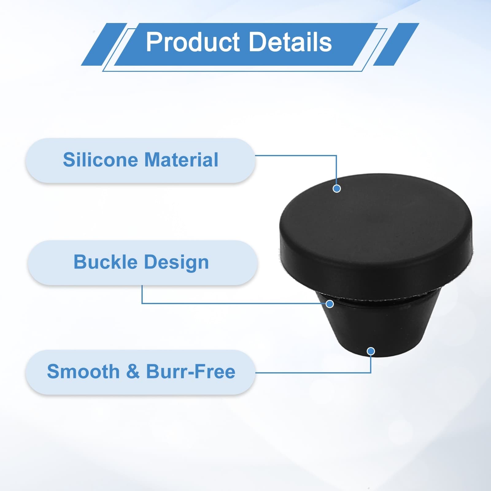 25Pcs Snug Plugs, Rubber Hole Plugs Fit 8mm (0.31 Inch) Hole Dia. Black 3