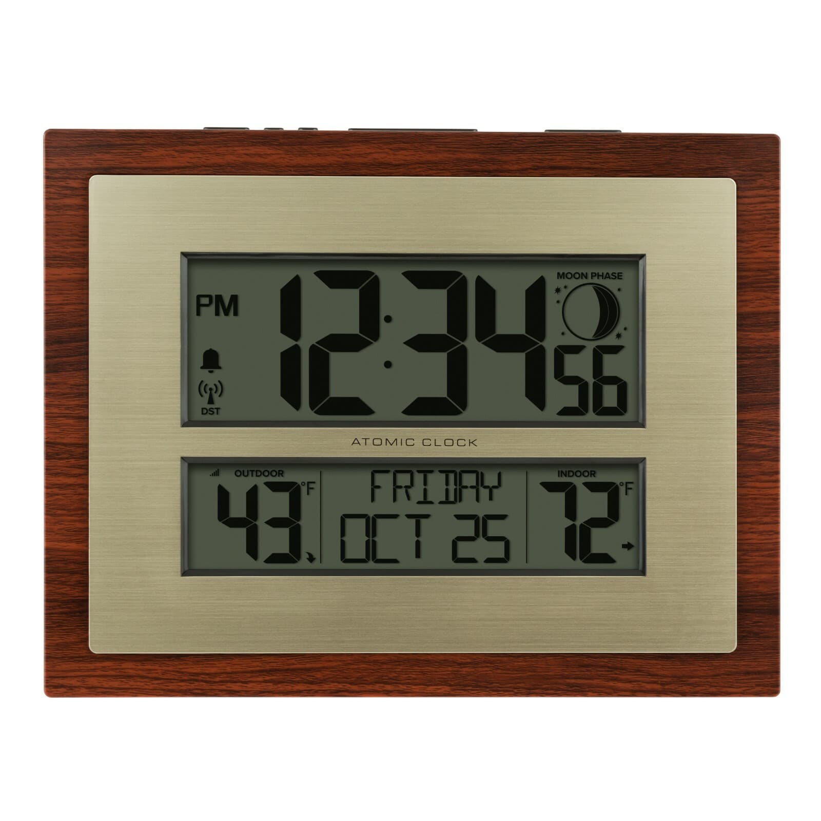 513-23137 La Crosse Technology Atomic Digital Wall Clock with Moon Phase TX141V3 2