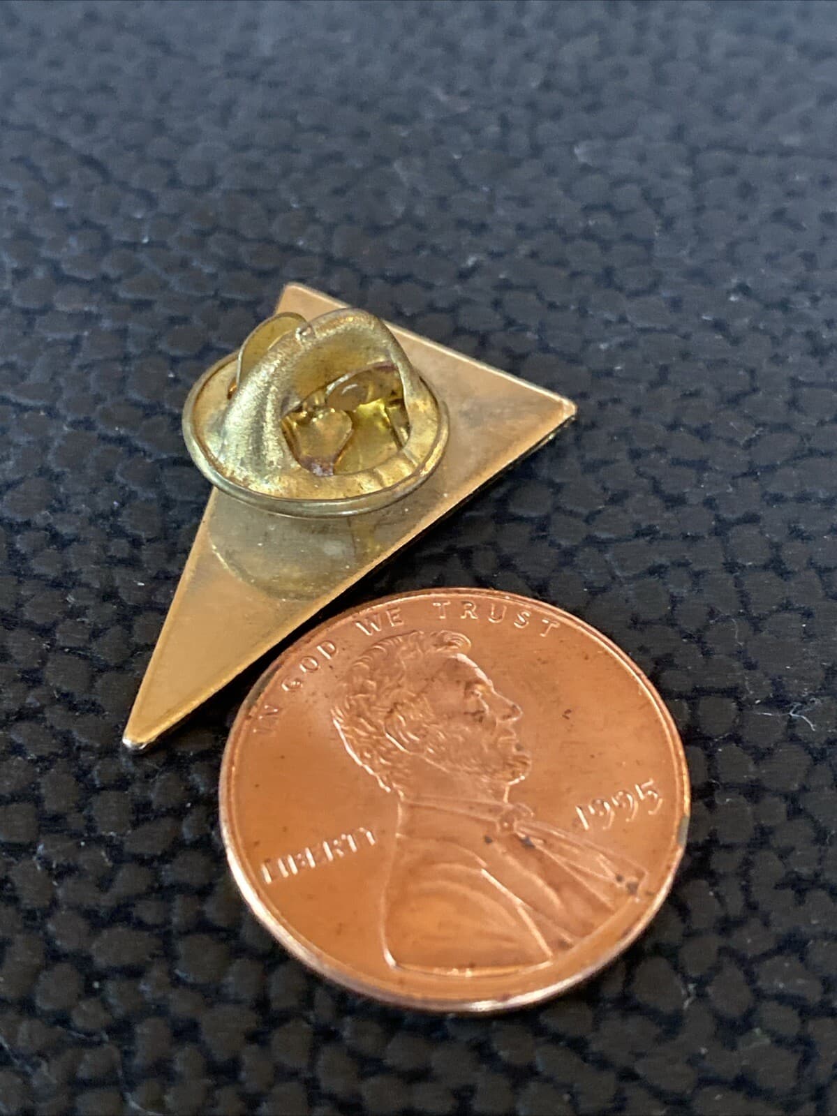 KEYSTONE State PA PENNSYLVANIA Flag Pendant Orange Enamel Vintage Gold Tone Pin 2