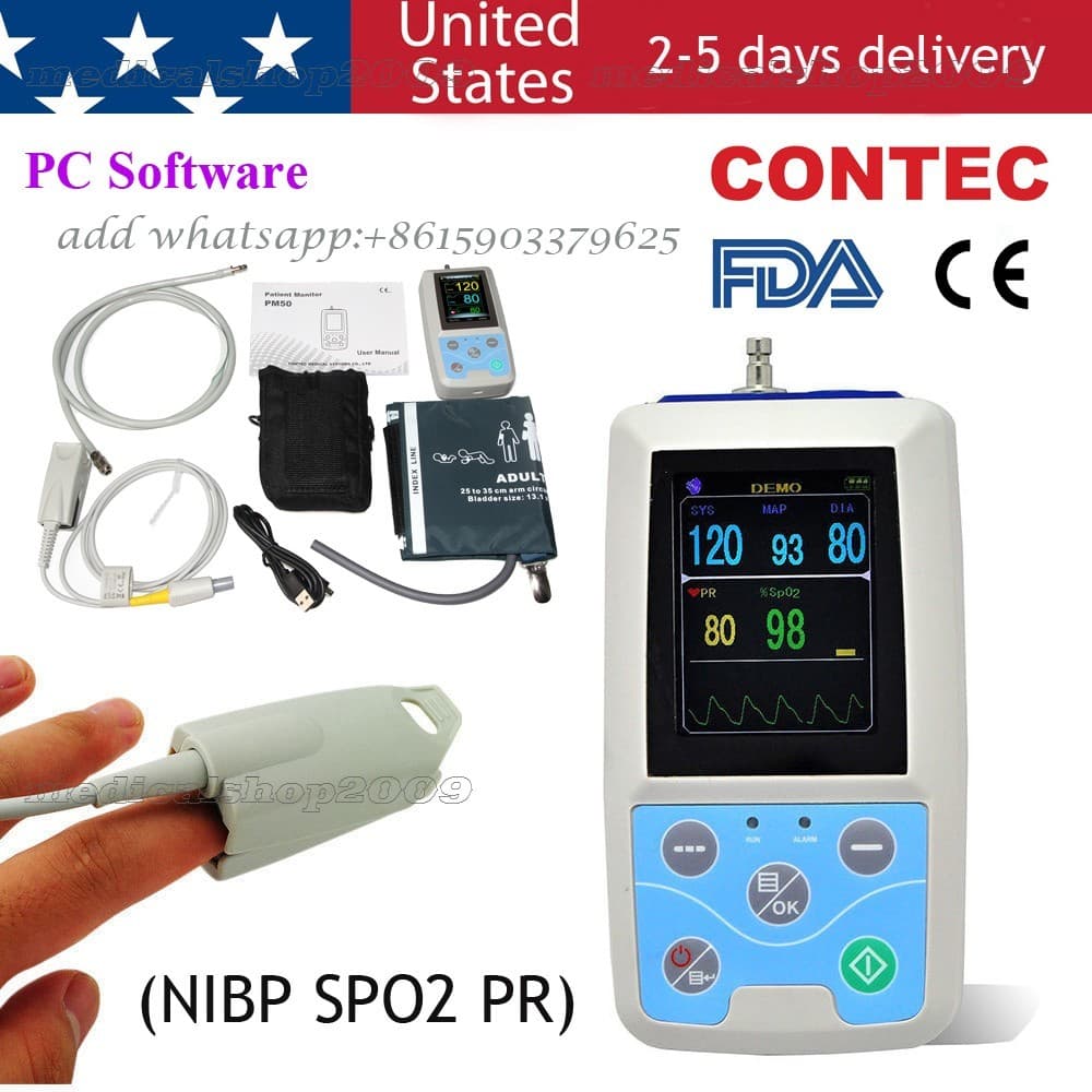 CONTEC Ambulatory Blood Pressure Monitor+Software 24h NIBP Holter FDA