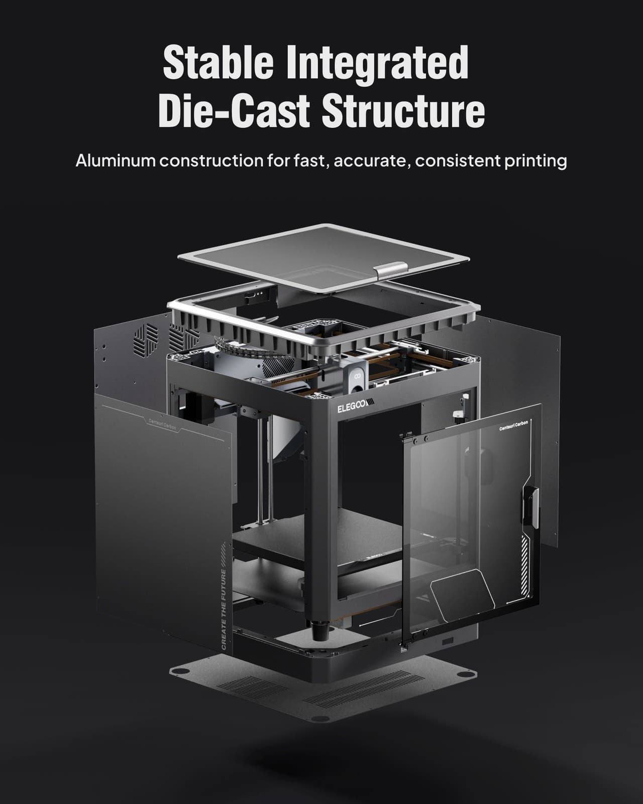 ELEGOO Centauri Carbon CoreXY FDM 3D Printer 500mm/s High Speed w/Auto Leveling 6