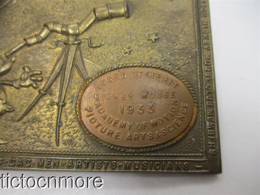 ANTIQUE TIFFANY 1937 DISNEY MICKEY MOUSE UNITED ARTIST CORP BRASS BELT BUCKLE 3