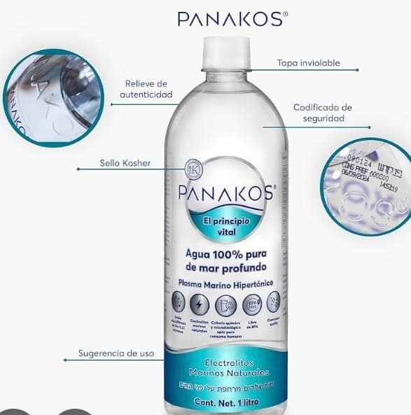 Lot Of 2 Bottles of 1 Lt. SEA WATER Agua De Mar Pure Marine  Lt. Exp July 2026 2