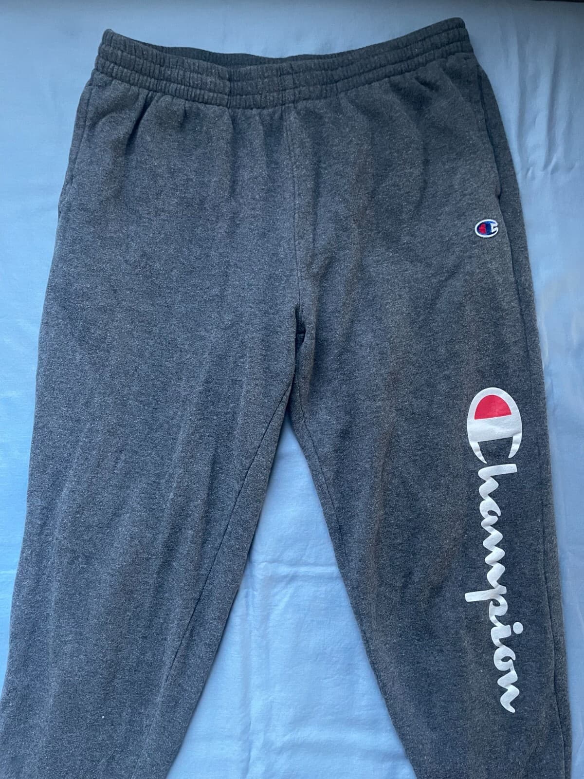 Champion Gray Jogger Sweatpants w/ White Logo Youth Boys Size XL 5