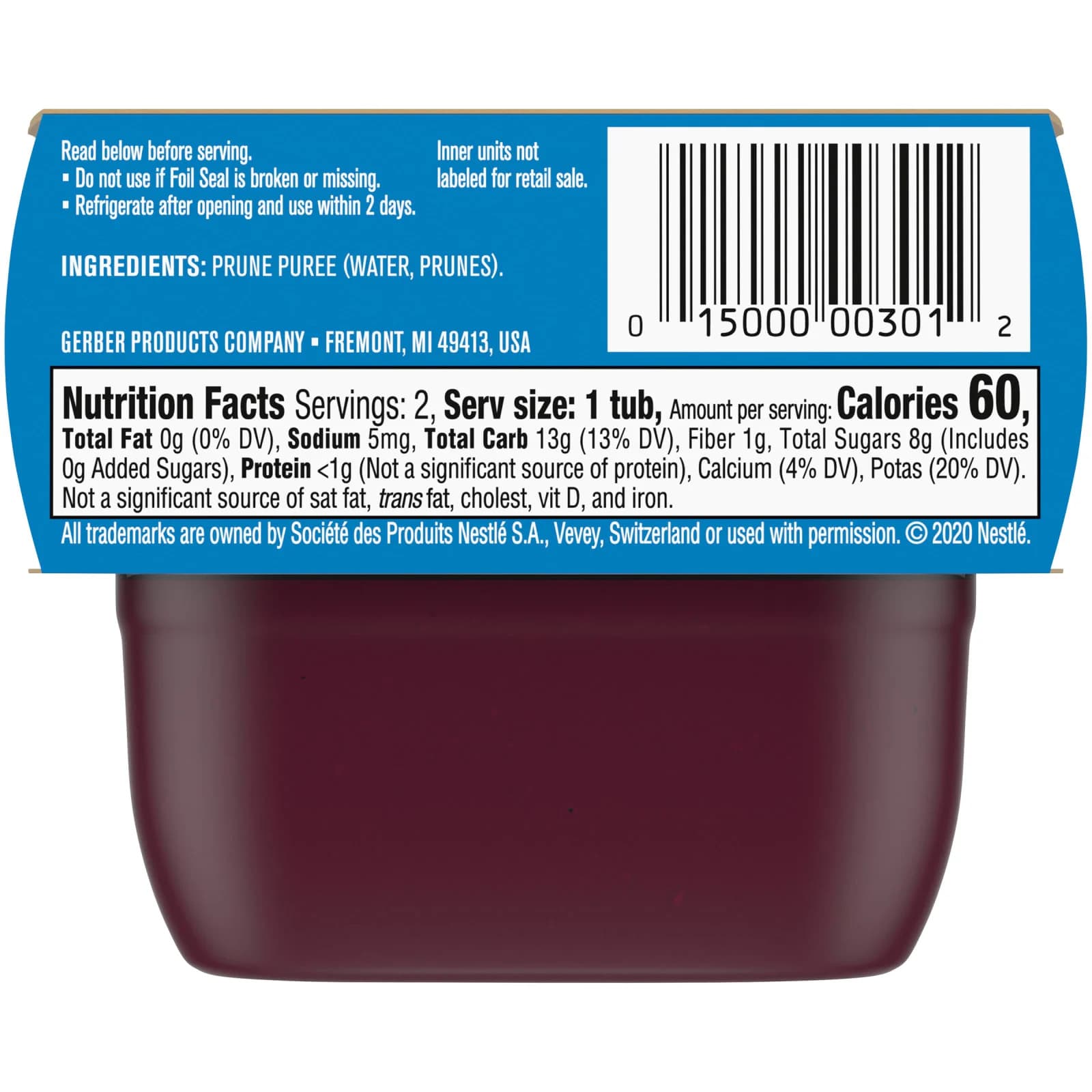 Natural for Baby, 1st Foods®, Prune, 2 Pack, 2 oz (56 g) Each 2