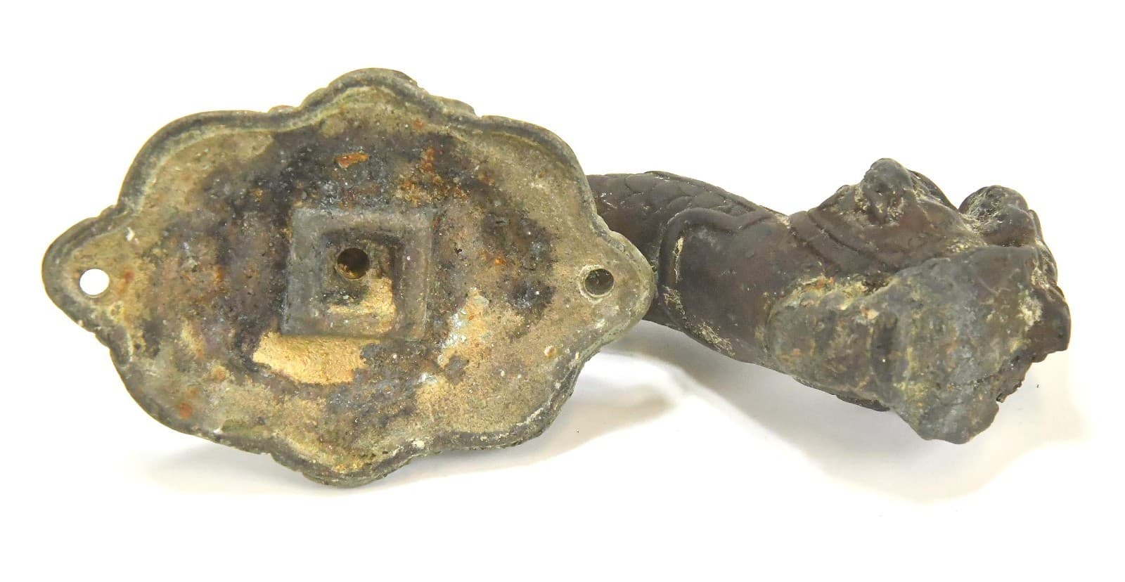 VINTAGE LARGE BRASS BRONZE DOOR KNOCKER FISH DESIGN 6