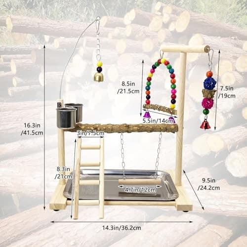  Bird Playground Parrots Play Stand Birdcage Play Stand Play Gym Parakeet  2
