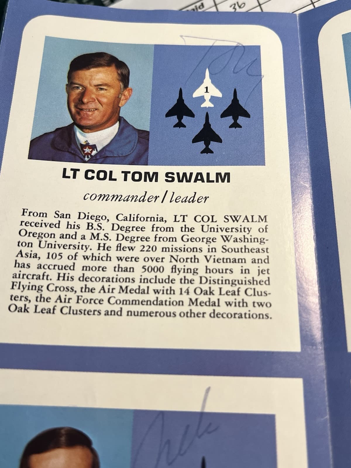 1970s U.S AIR FORCE THUNDERBIRDS Team F-4E Jet Planes SIGNED By 6 Pilots USAF 3