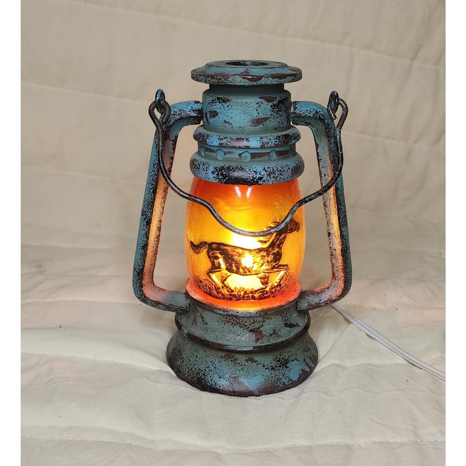 Fabulous Antiquey Country Lantern with Galloping Horse