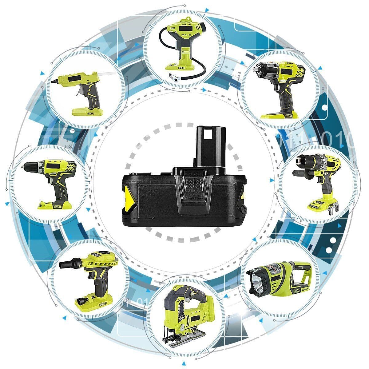 NEW FOR RYOBI P108 One 18V 5.0 Ah Lithium-Ion HIGH PERFORMANCE Battery PBP004 2