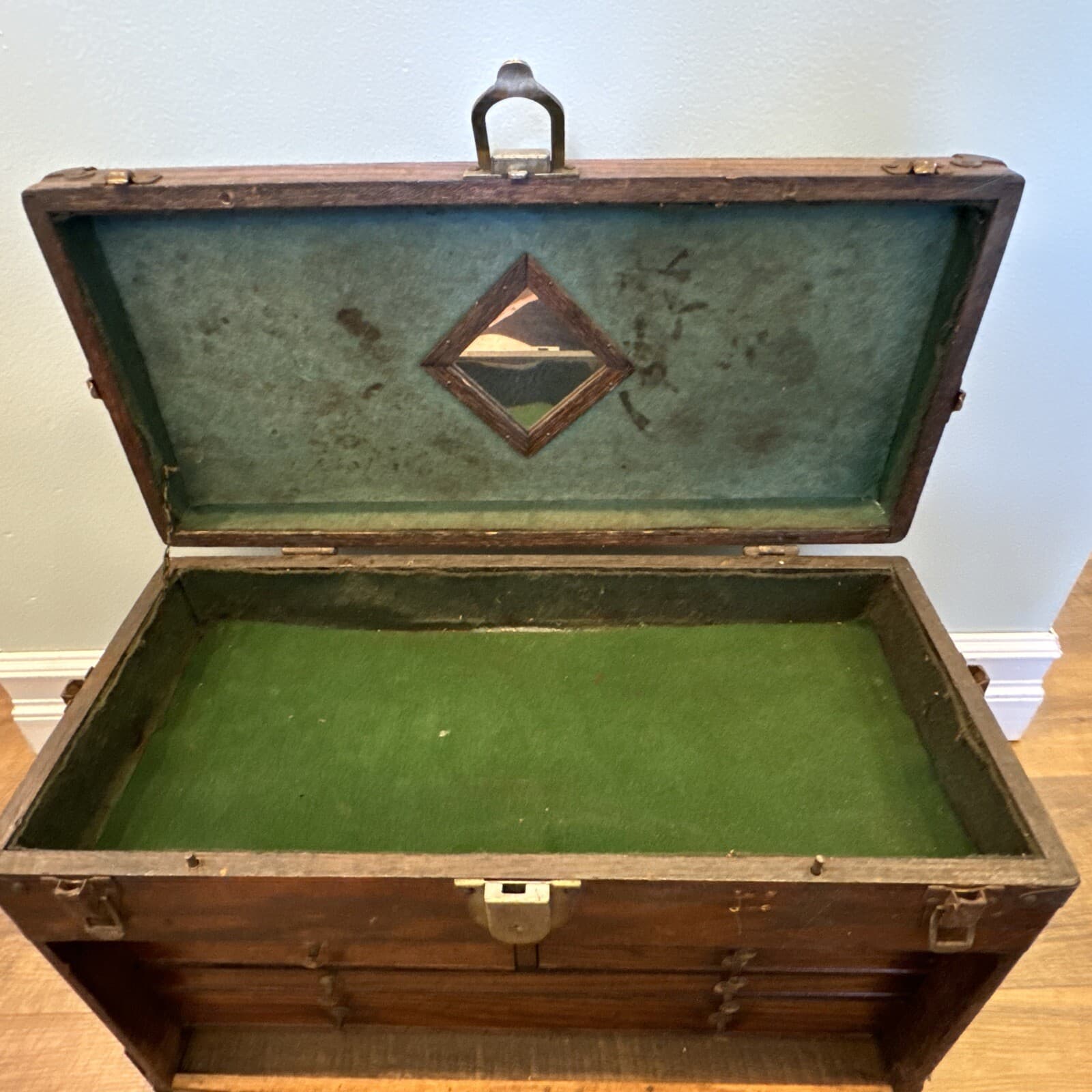 7 Drawer Machinist Tool Box Gerstner Yale Lock 5 Latch Top Vintage Old Antique 4