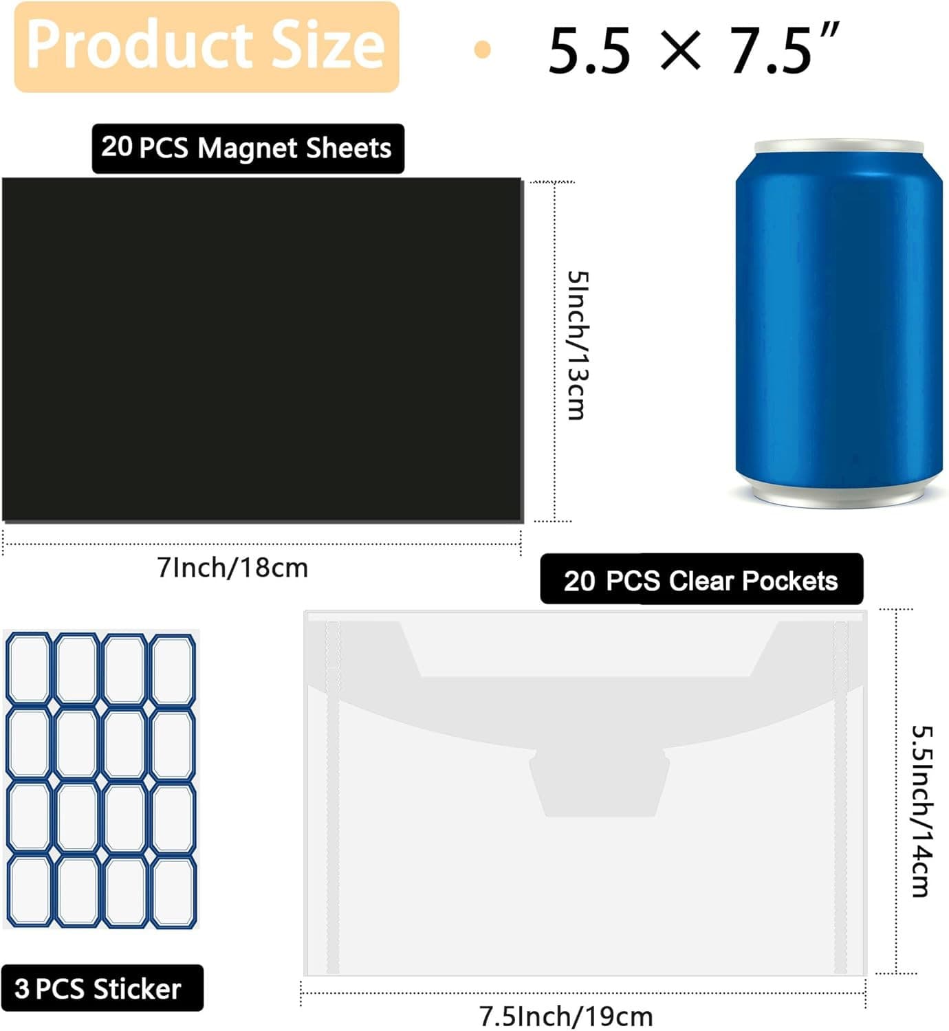 40 Pcs Die Storage Pockets and Magnet, 0.5Mm Thickness Magnetic Sheets for Die S 3