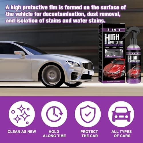  3 in 1 High Protection Quick Car Coating Spray, 3PCS Car Scratch Nano Repair  4