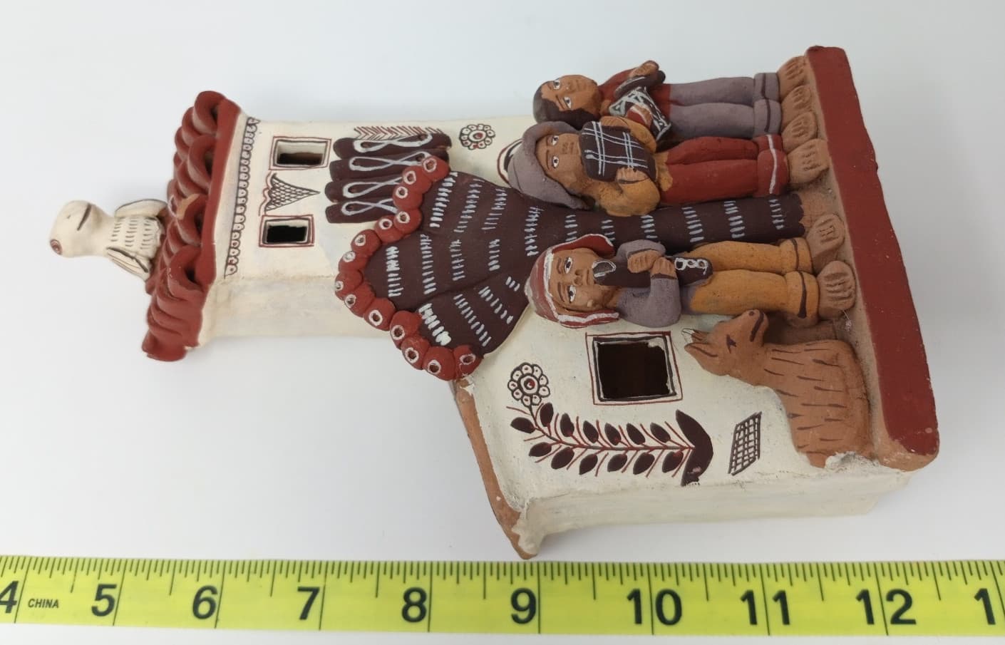 Peruvian Terra Cotta Clay Pottery Folk Art House Figures Elenor Menzie Imports 5