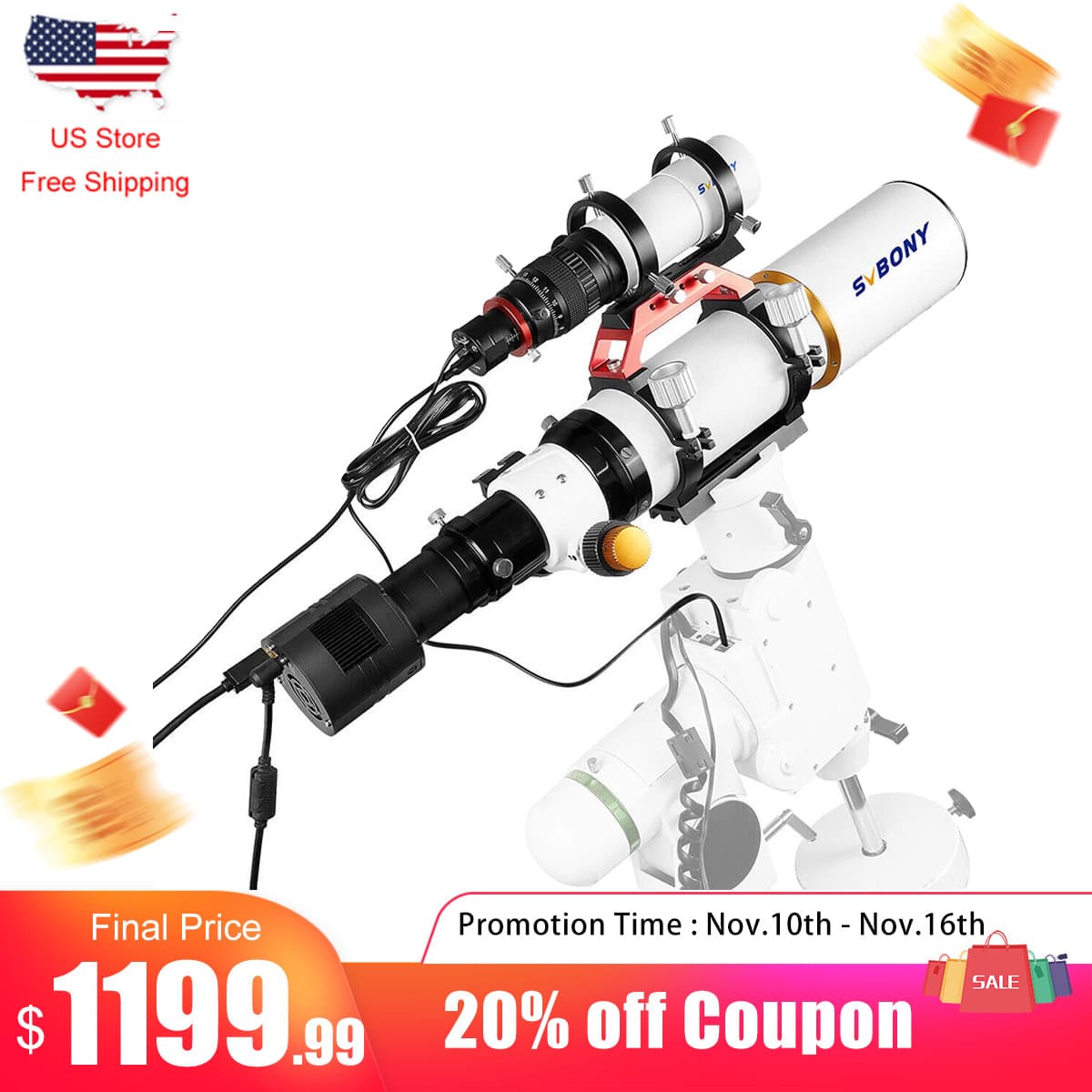 SVBONY SV503 80ED Telescope Deep Sky Photography Kit with Acces（6 piece set）