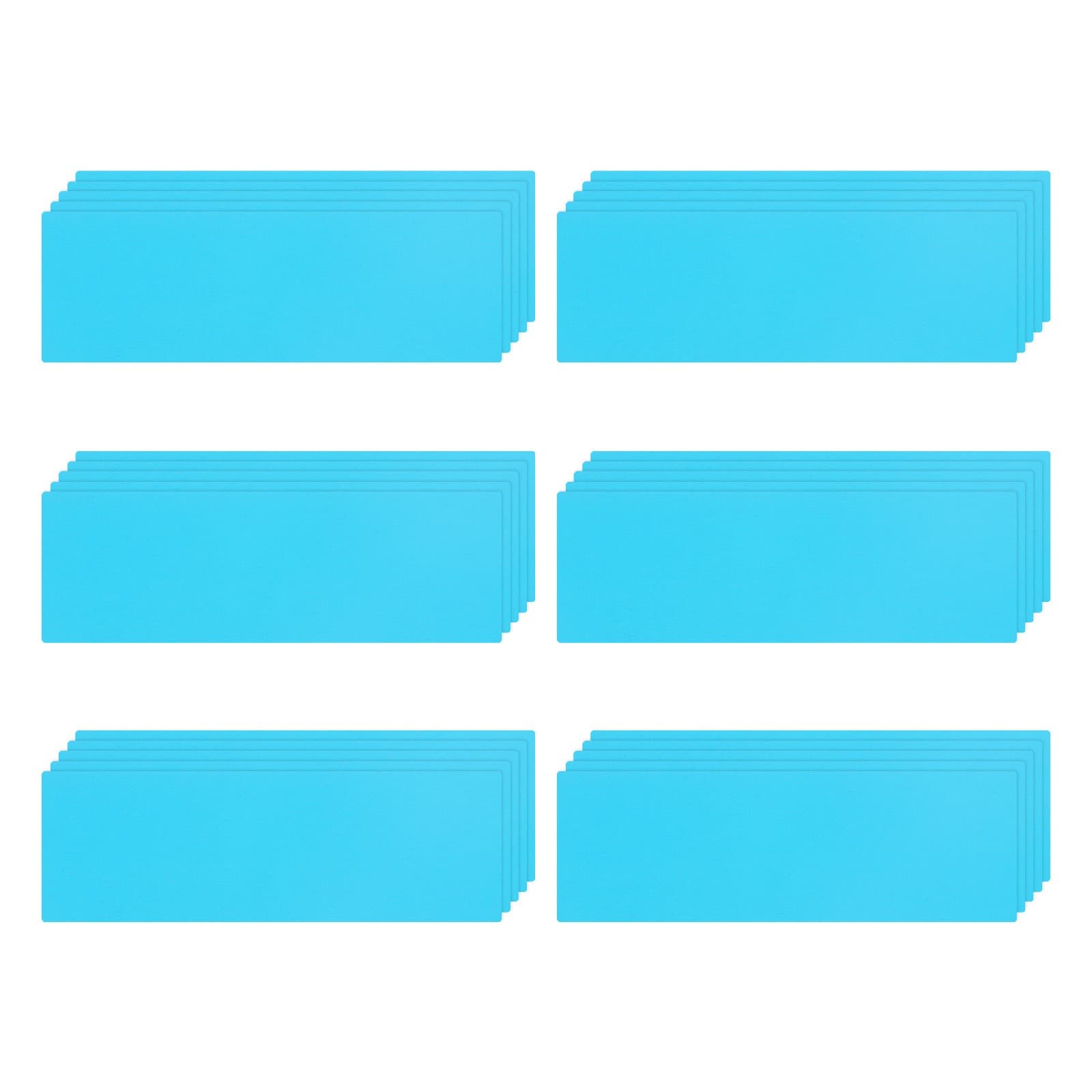 60 Pcs Dry Erase Magnetic Labels Strips 3" x 1" Writable Sky Blue