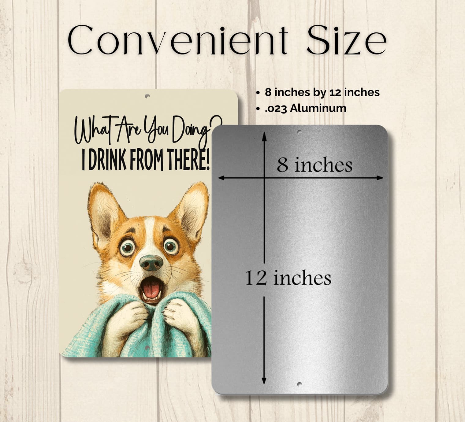 Corgi Bathroom Sign toilet drink from there bath dog funny metal tin wall art 4
